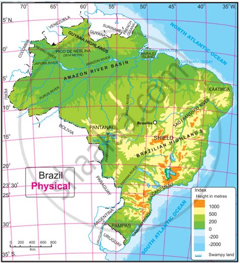 brazil map for 10th class